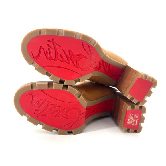 Christian Louboutin Chelsea Lug 100 Shearling High Heel Ankle Boots 41 - Picture 8 of 9